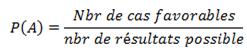 formule probabilit�